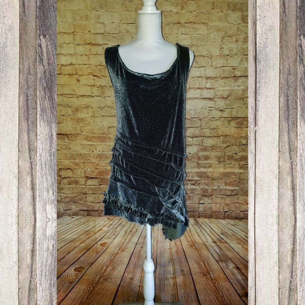 Lagenlook Inspired Tunic Tank Top Ruffles